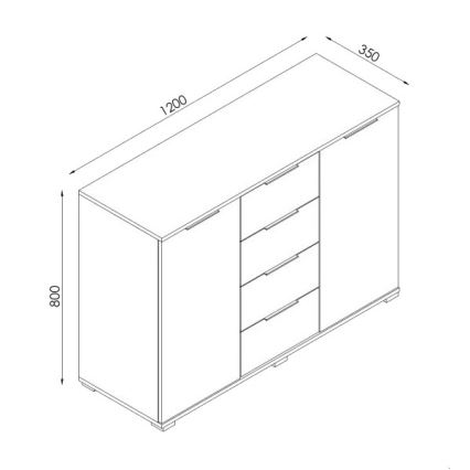 HOPE chest of drawers 120x78x35 Sonoma Oak