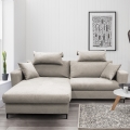 HORTA Left‑Hand L‑Shaped Corner Sofa Bed with Storage, Grey