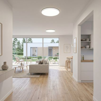 HUGO LED Ceiling Light, 16/24/32W, 230V, 3000/4000/6500K, Ø 37 cm, IP54, White