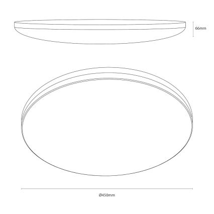 HUGO LED Ceiling Light 21/32/42W/230V 3000/4000/6500K Ø 45 cm IP54 Black