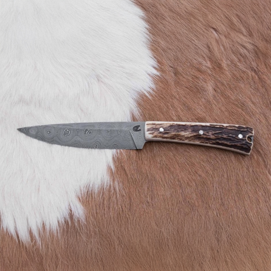 Hunting dispatch knife 12 cm deer antler