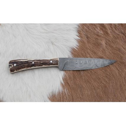 Hunting dispatch knife 12 cm deer antler