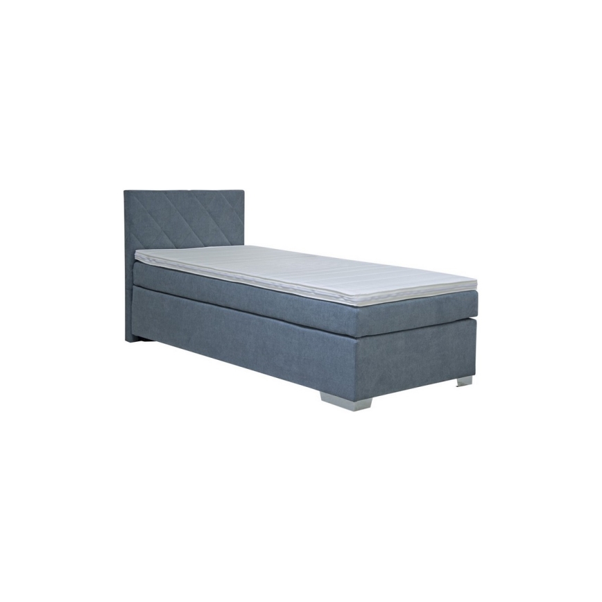 IDA Upholstered Bed with Mattress, 90 x 200 cm, Blue