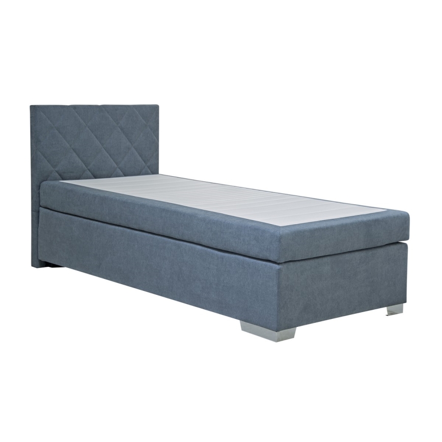 IDA Upholstered Bed with Mattress, 90 x 200 cm, Blue