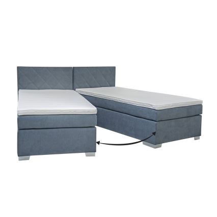 IDA Upholstered Bed with Mattress, 90 x 200 cm, Blue