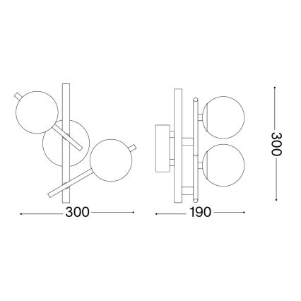 Ideal Lux - ATLAS LED Wall Light 2xG9/3W/230V Gold