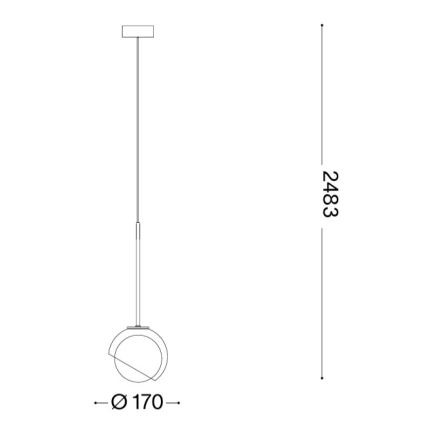 Ideal Lux - BLOOM cable-hung pendant light 1xE27/42W/230V Ø 17 cm black