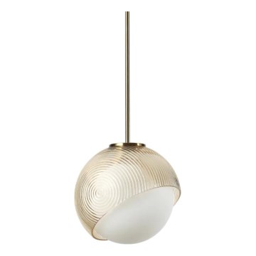 Ideal Lux - BLOOM cable pendant light 1xE27/42W/230V dia. 22 cm Gold/Smoked Beige