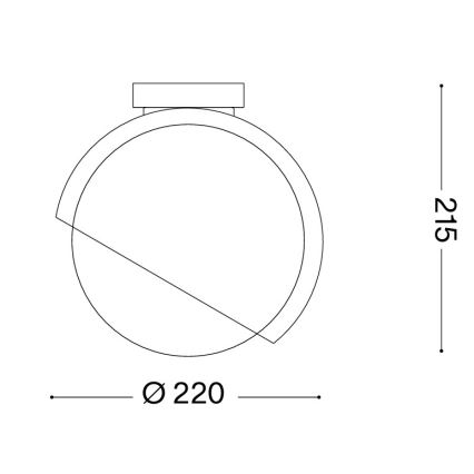 Ideal Lux - BLOOM Ceiling light 1xE27/42W/230V Ø 22 cm Black