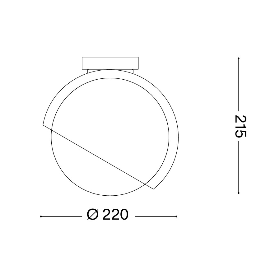 Ideal Lux - BLOOM Ceiling light 1xE27/42W/230V Ø 22 cm Black