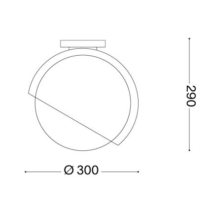 Ideal Lux - BLOOM ceiling light 1xE27/42W/230V Ø 30 cm gold/smoky beige