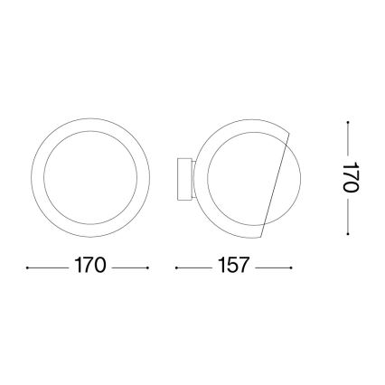 Ideal Lux - BLOOM LED Wall Light 1xE27/42W/230V Black