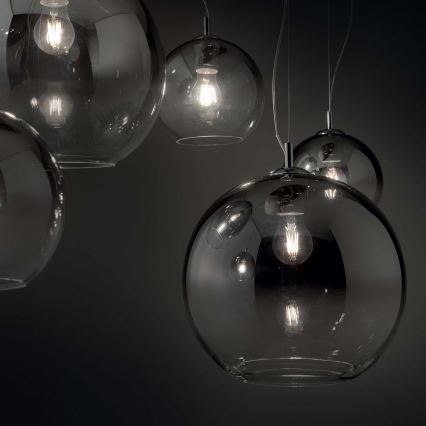 Ideal Lux - Cable-suspended chandelier NEMO PLUS 5xE27/42W/230V polished chrome/smoked grey