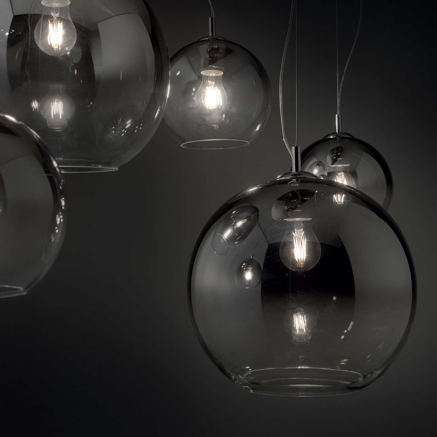 Ideal Lux - Cable-suspended chandelier NEMO PLUS 5xE27/42W/230V polished chrome/smoked grey