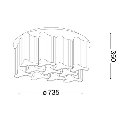Ideal Lux - Ceiling light COMPO 10xE27/52W/230V Ø 73.5 cm white