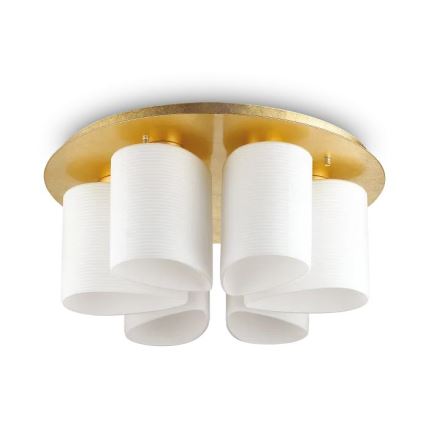 Ideal Lux - Ceiling light DAISY 6xE27/52W/230V d. 60 cm gold/white