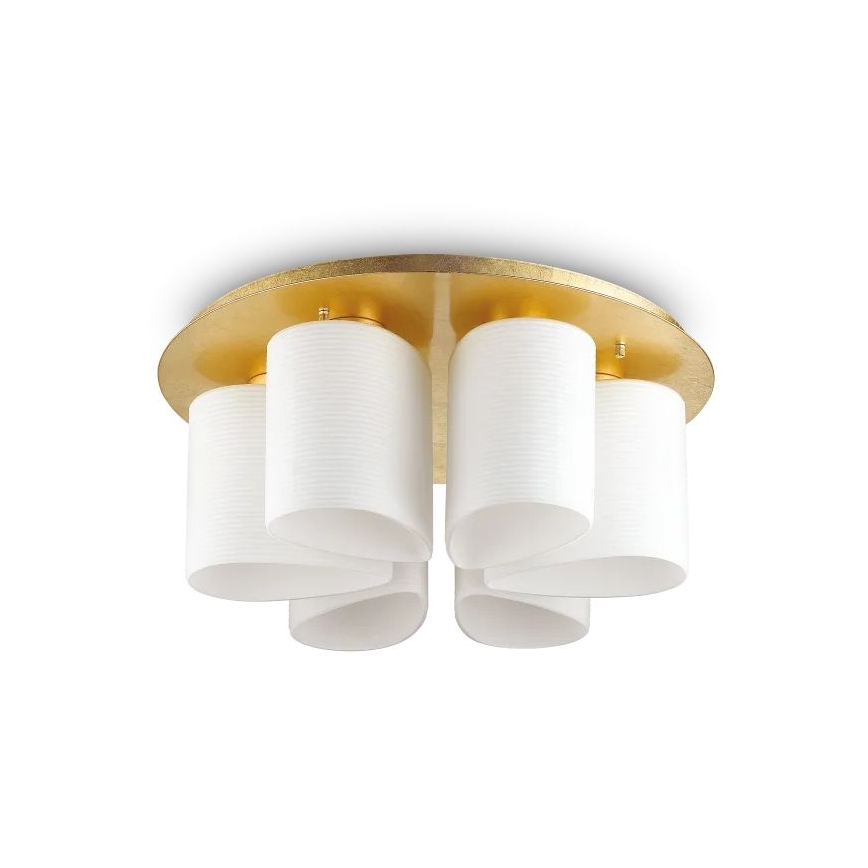 Ideal Lux - Ceiling light DAISY 6xE27/52W/230V d. 60 cm gold/white