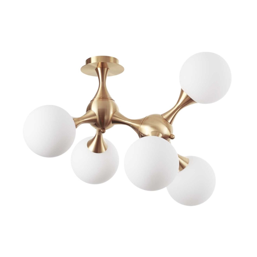Ideal Lux - Ceiling-mounted chandelier NODI 5xE14/28W/230V 50x55 cm brass/white
