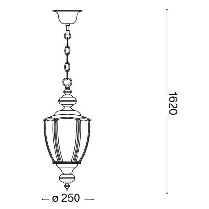 Ideal Lux - Chain-hung chandelier 1xE27/60W/230V Ø25 cm bronze