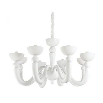 Ideal Lux - Chain-hung chandelier BON BON 8xE14/28W/230V pr. 95,5 cm white