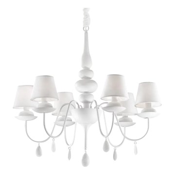 Ideal Lux - Chandelier on a chain BLANCHE 6xE14/40W/230V d. 75 cm white