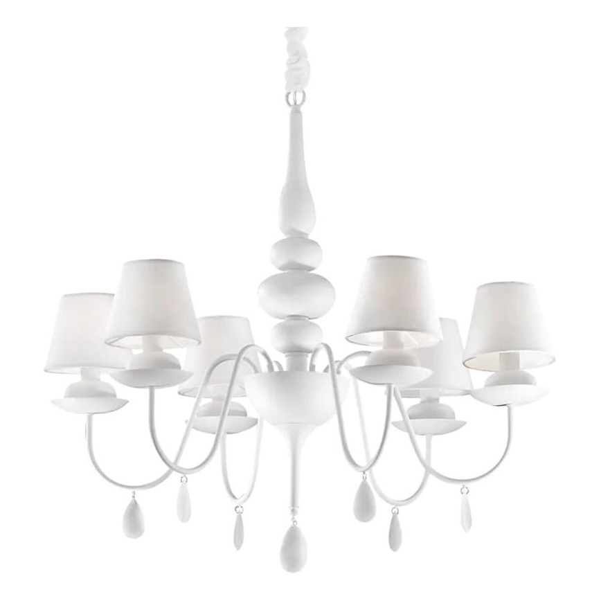 Ideal Lux - Chandelier on a chain BLANCHE 6xE14/40W/230V d. 75 cm white