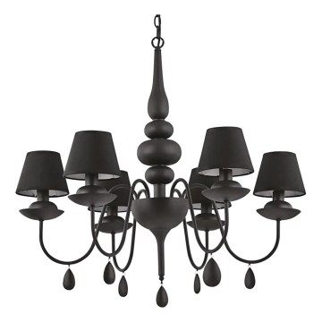 Ideal Lux - Chandelier on a chain BLANCHE 6xE14/4W/230V d. 75 cm black