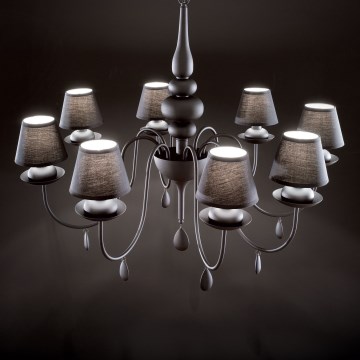 Ideal Lux - Chandelier on a chain BLANCHE 8xE14/40W/230V d. 92 cm black