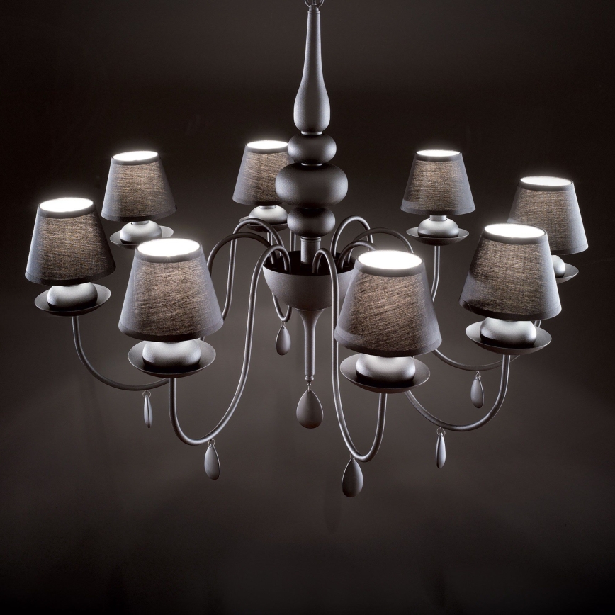 Ideal Lux - Chandelier on a chain BLANCHE 8xE14/40W/230V d. 92 cm black