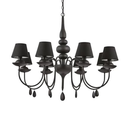 Ideal Lux - Chandelier on a chain BLANCHE 8xE14/40W/230V d. 92 cm black