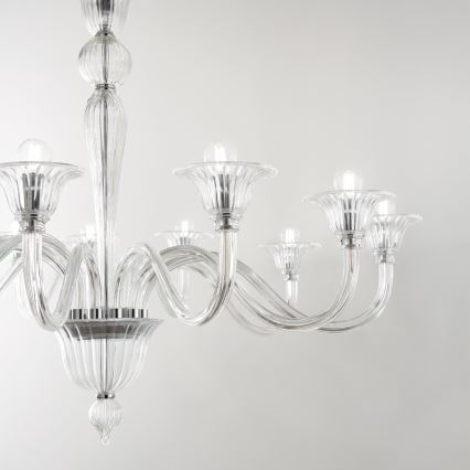 Ideal Lux - Chandelier on a chain BRIGITTA 12xE14/40W/230V d. 120 cm clear