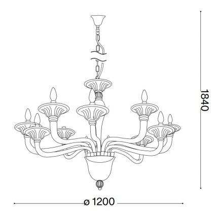 Ideal Lux - Chandelier on a chain BRIGITTA 12xE14/40W/230V d. 120 cm clear