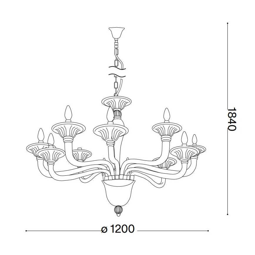 Ideal Lux - Chandelier on a chain BRIGITTA 12xE14/40W/230V d. 120 cm clear