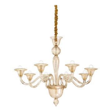 Ideal Lux - Chandelier on a chain BRIGITTA 8xE14/40W/230V d. 89 cm brass