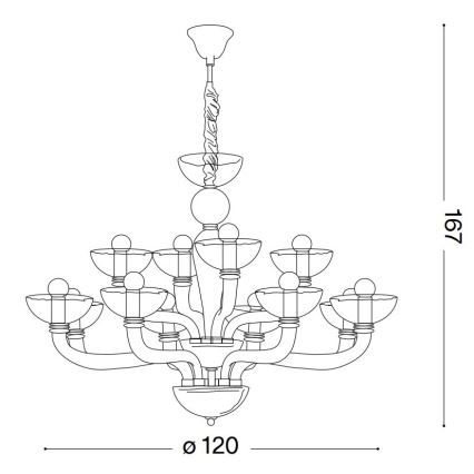 Ideal Lux - Chandelier on a chain CASANOVA 16xE14/40W/230V d. 120 cm white