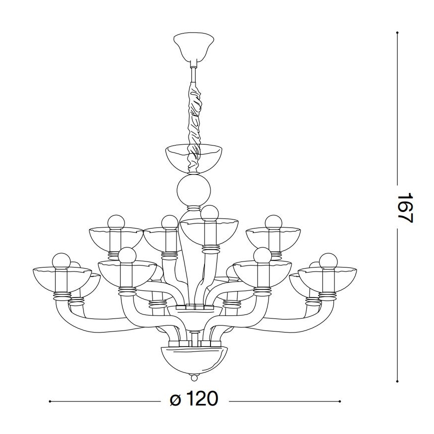 Ideal Lux - Chandelier on a chain CASANOVA 16xE14/40W/230V d. 120 cm white