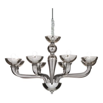 Ideal Lux - Chandelier on a chain CASANOVA 8xE14/40W/230V d. 88 cm grey