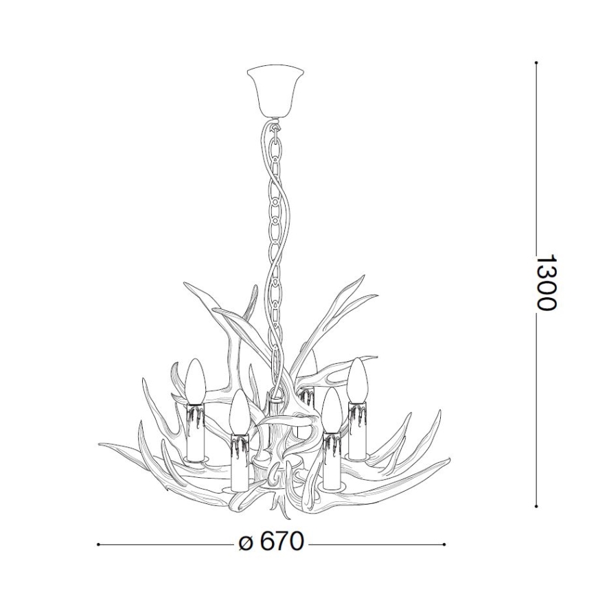 Ideal Lux - Chandelier on a chain CHALET 6xE14/40W/230V antlers