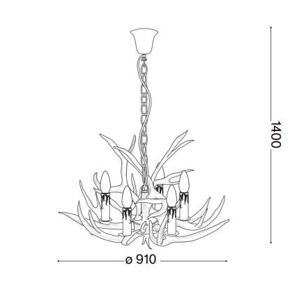 Ideal Lux - Chandelier on a chain CHALET 8xE14/40W/230V antlers
