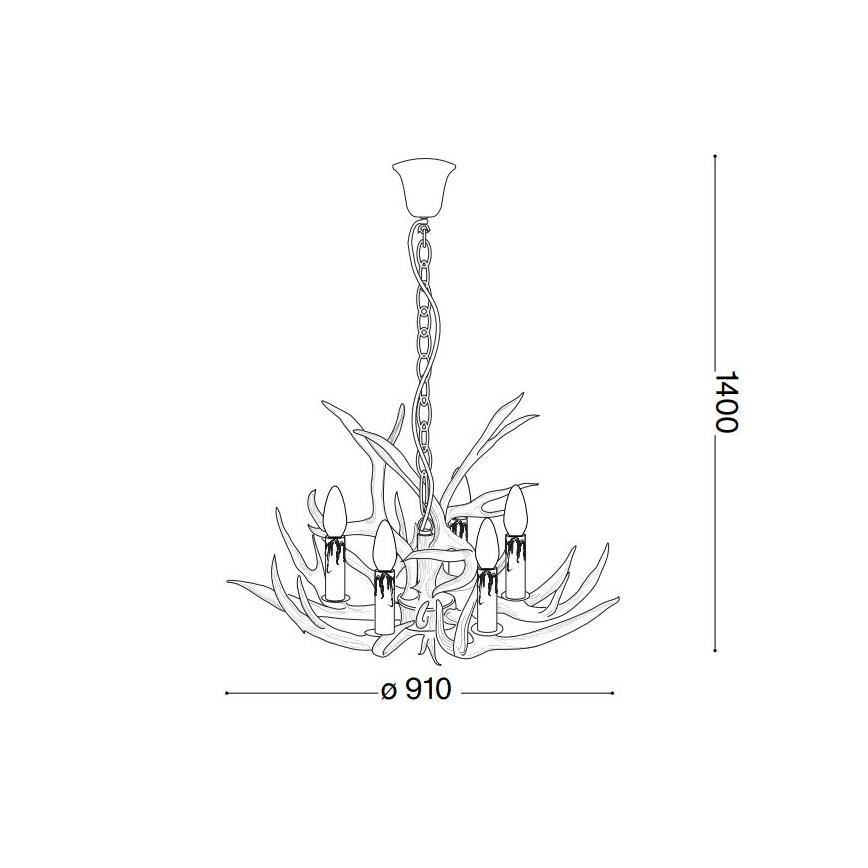 Ideal Lux - Chandelier on a chain CHALET 8xE14/40W/230V antlers
