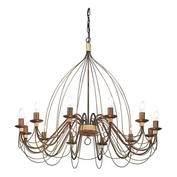 Ideal Lux - Chandelier on a chain CORTE 12xE14/40W/230V d. 95 cm copper