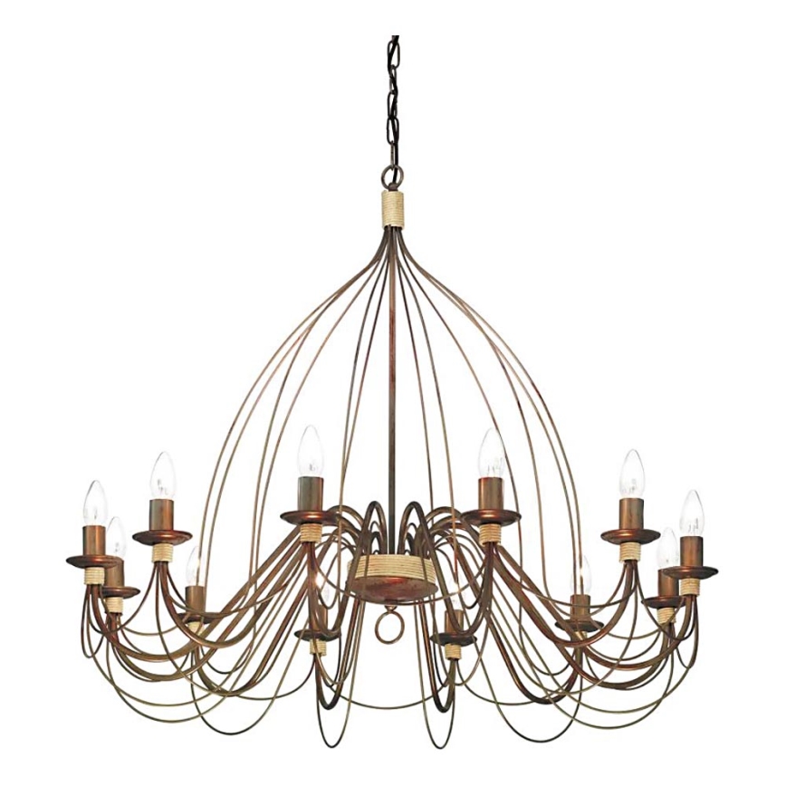 Ideal Lux - Chandelier on a chain CORTE 12xE14/40W/230V d. 95 cm copper