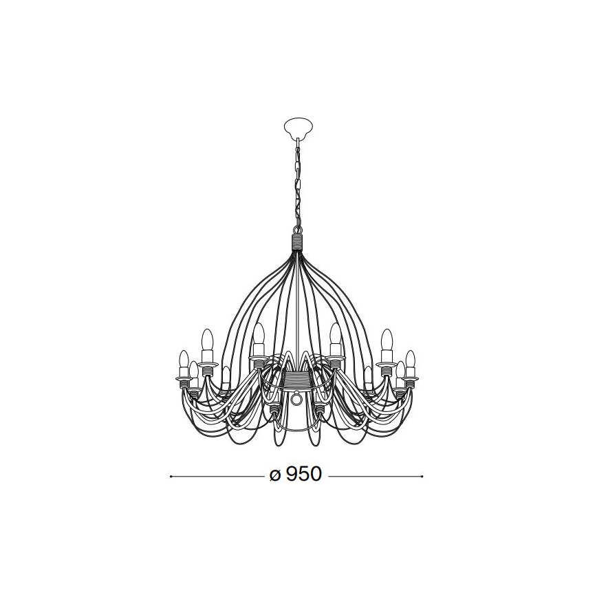 Ideal Lux - Chandelier on a chain CORTE 12xE14/40W/230V d. 95 cm copper