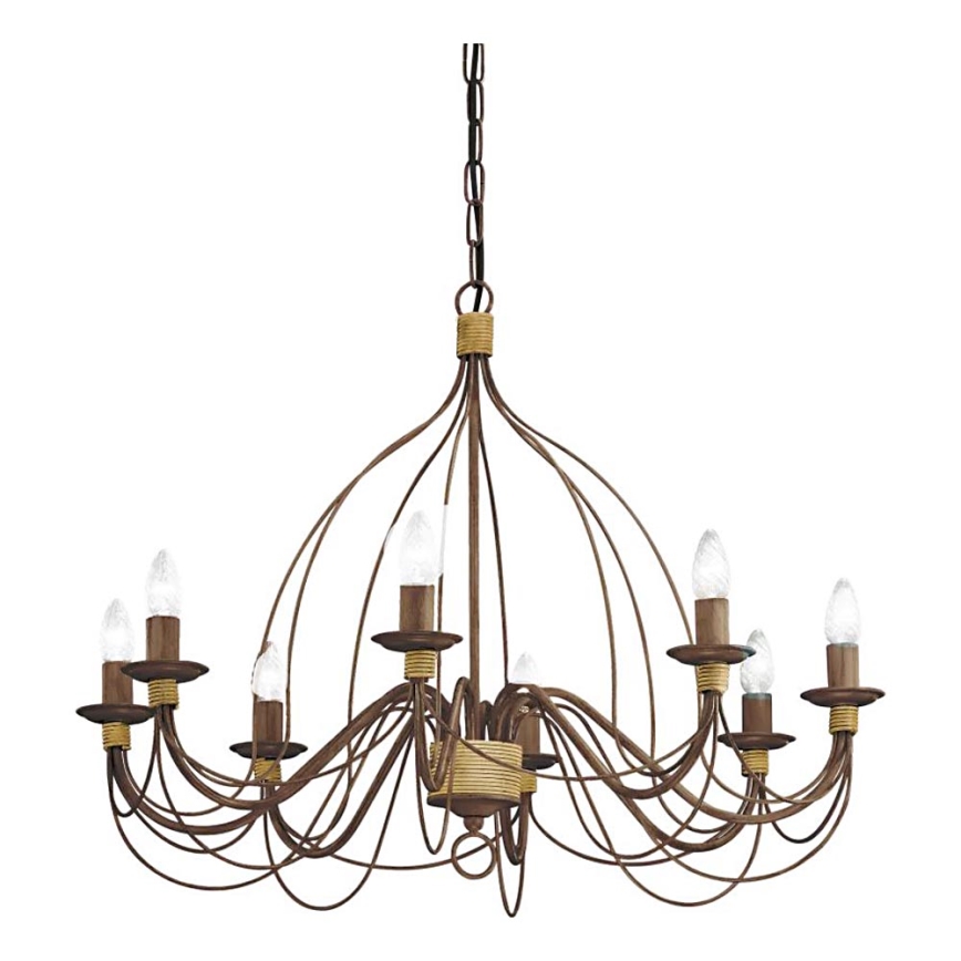 Ideal Lux - Chandelier on a chain CORTE 8xE14/40W/230V d. 80 cm copper