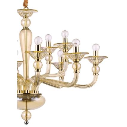 Ideal Lux - Chandelier on a chain DANIELI 12xE14/40W/230V d. 94 cm brass