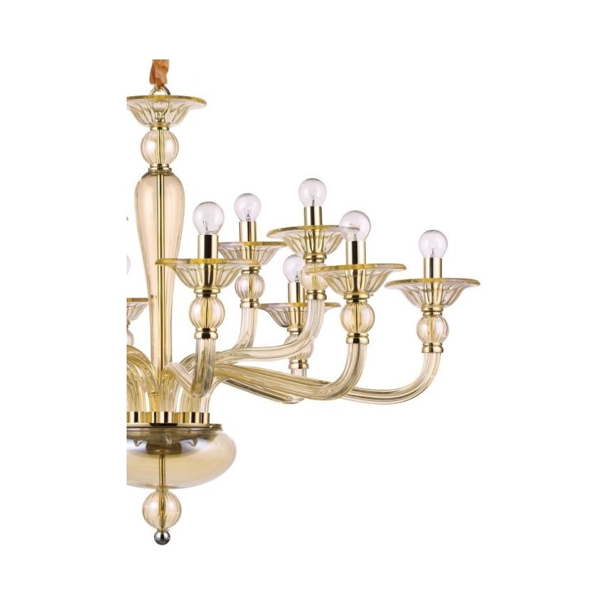 Ideal Lux - Chandelier on a chain DANIELI 12xE14/40W/230V d. 94 cm brass