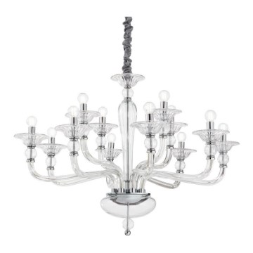 Ideal Lux - Chandelier on a chain DANIELI 12xE14/40W/230V d. 94 cm clear