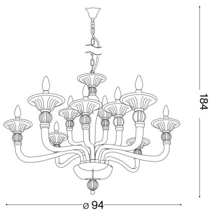 Ideal Lux - Chandelier on a chain DANIELI 12xE14/40W/230V d. 94 cm clear