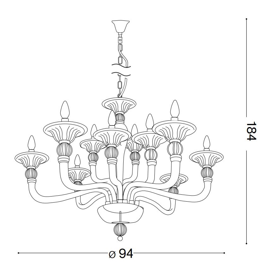 Ideal Lux - Chandelier on a chain DANIELI 12xE14/40W/230V d. 94 cm clear