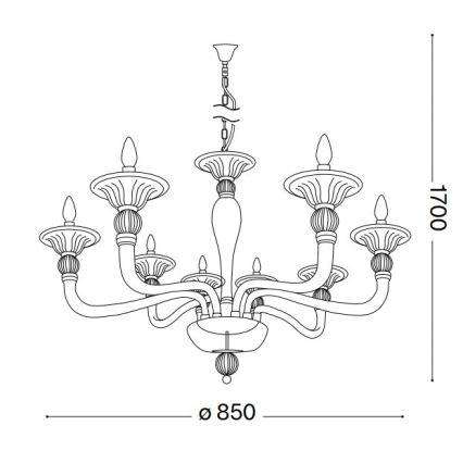 Ideal Lux - Chandelier on a chain DANIELI 8xE14/40W/230V d. 85 cm brass
